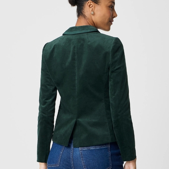 J. Crew Factory velvet schoolboy blazer Darkest Forest Green Size 16 - Picture 3 of 10